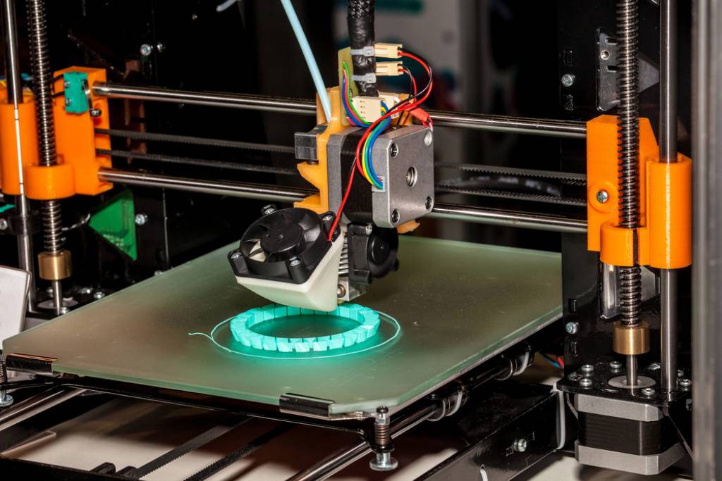 A 3D printer creating an intricate design