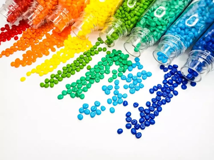 Different colors of injection molding plastic granules