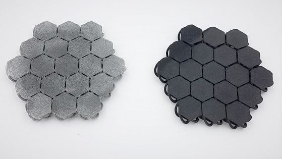 Hexagon shaped pieces made bty additive manufacturing services        