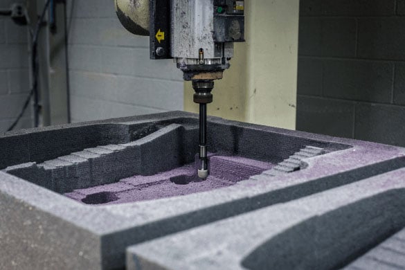 CNC machine used in custom foam molding at RCO Engineering