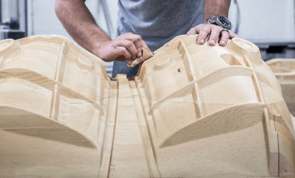 A pine tool being made through prototype tooling