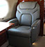 A leather appointed aerospace seat for a business jet. 